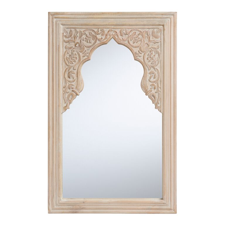 Carved Mango Wood Mughal Design Mirror Carved Mango Wood Mughal Design Mirror