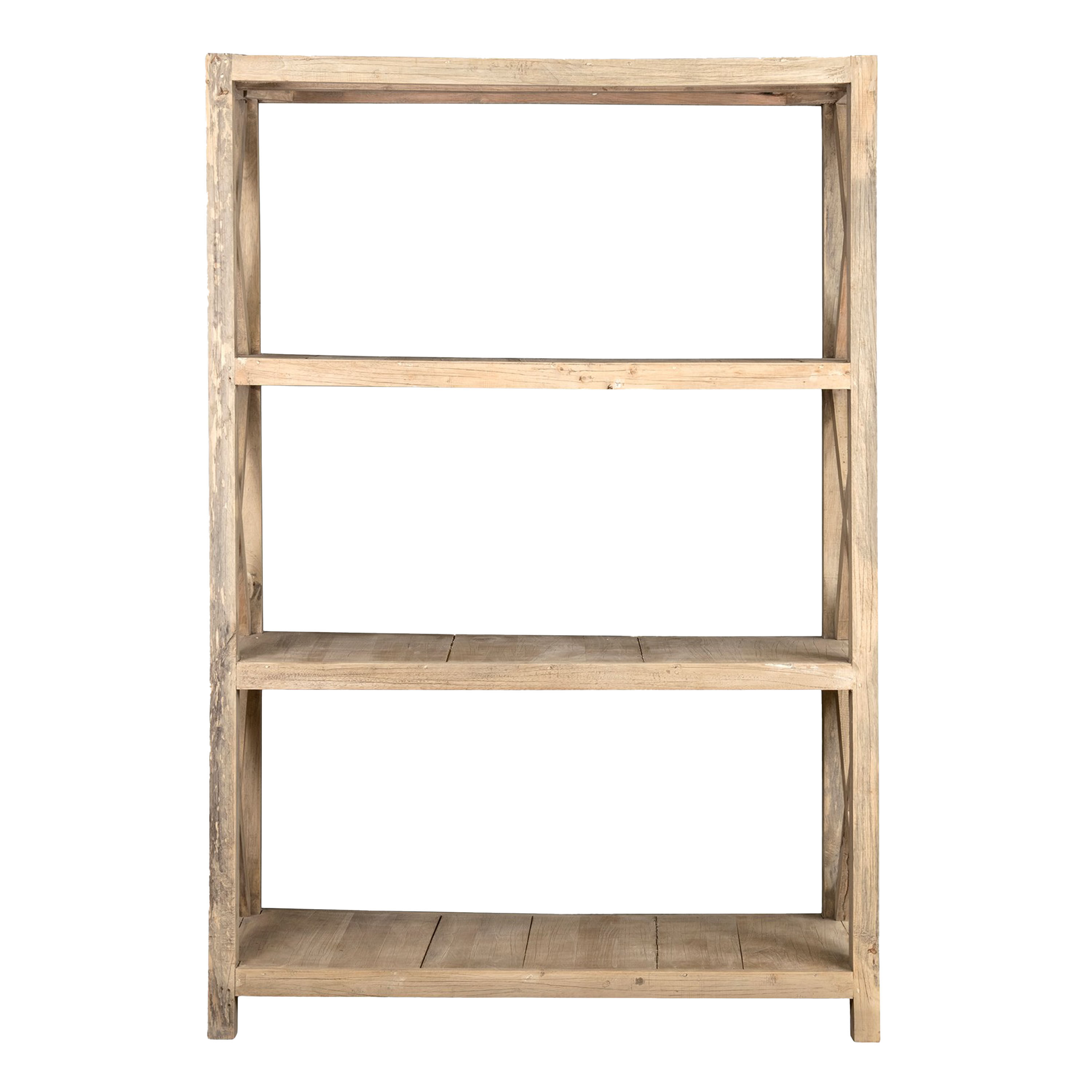 Noam Large Natural Wood Farmhouse Bookshelf World Market