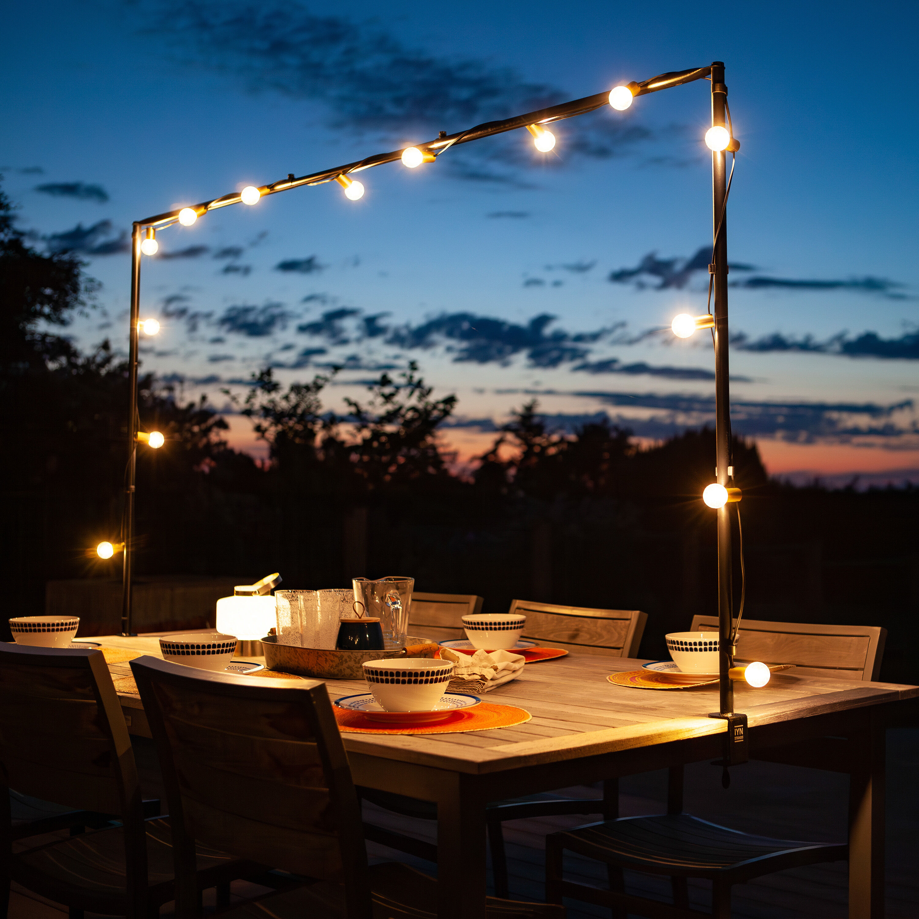 Black Steel String Light Table Frame by World Market