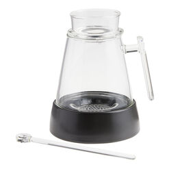 Stone Gray Ceramic and Brushed Silver French Press - World Market