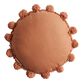 Round Rust Pom Pom Throw Pillow image number 2