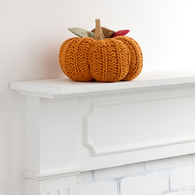 Large Orange Cotton Crocheted Pumpkin Decor Large Orange Cotton Crocheted Pumpkin Decor