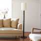 Black Carved Wood Stacked Bauble Floor Lamp image number 1
