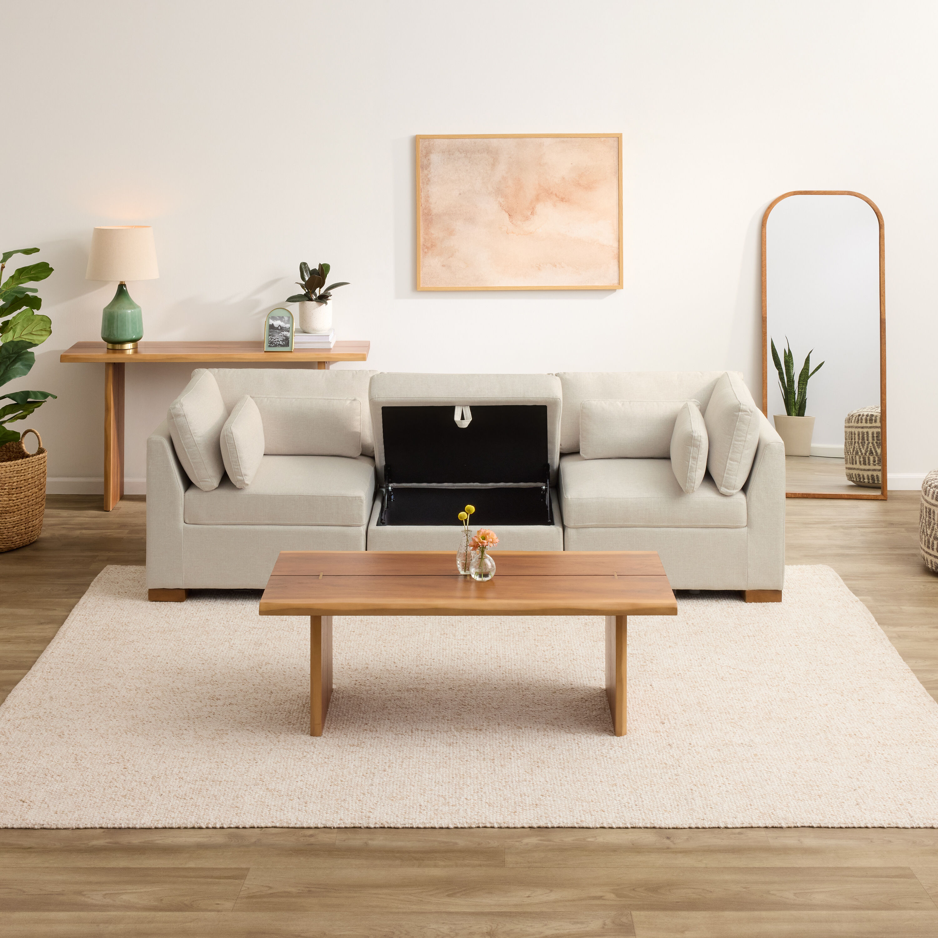 Montclair 3 Piece Modular Sofa with Storage image number 1