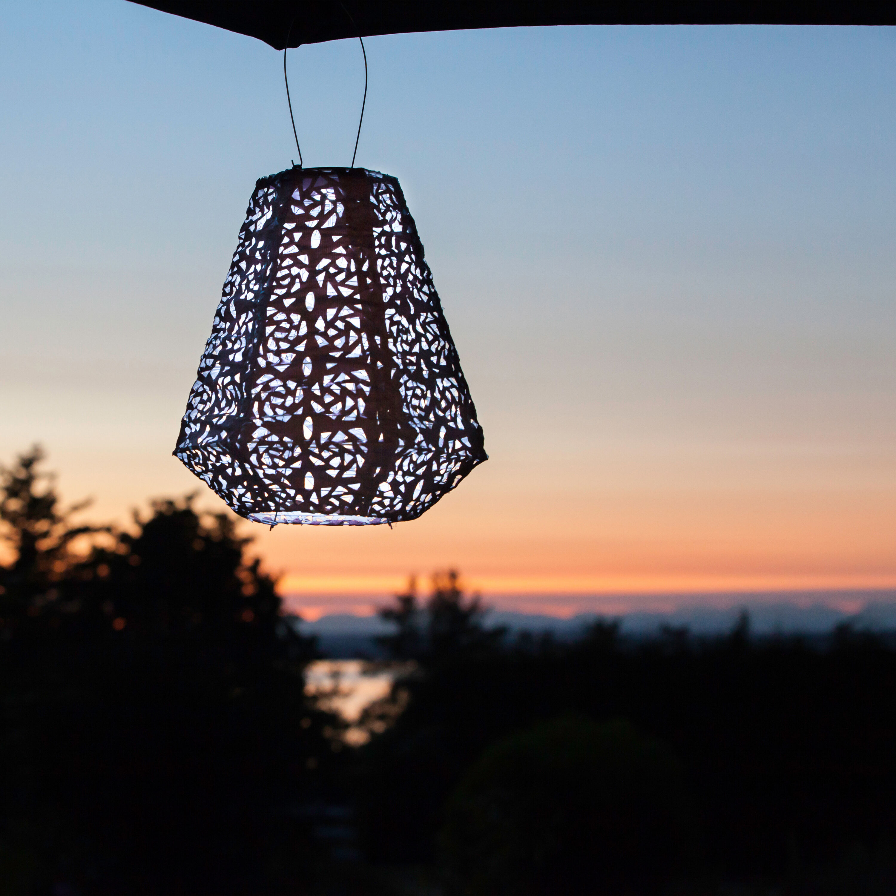 Prism Rose Fabric Solar LED Lantern image number 6