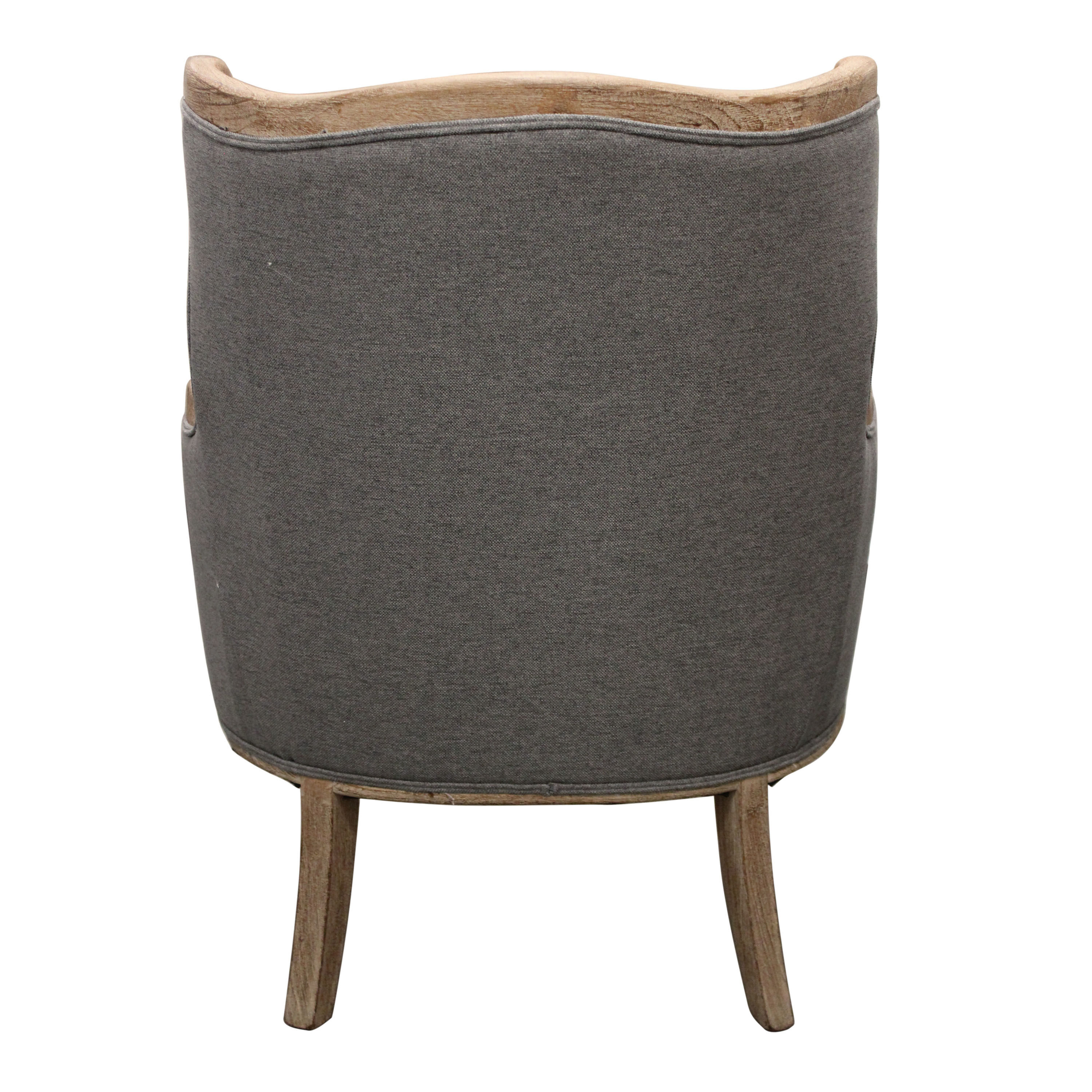 Beaumont Charcoal Gray Linen and Wood Upholstered Chair image number 3