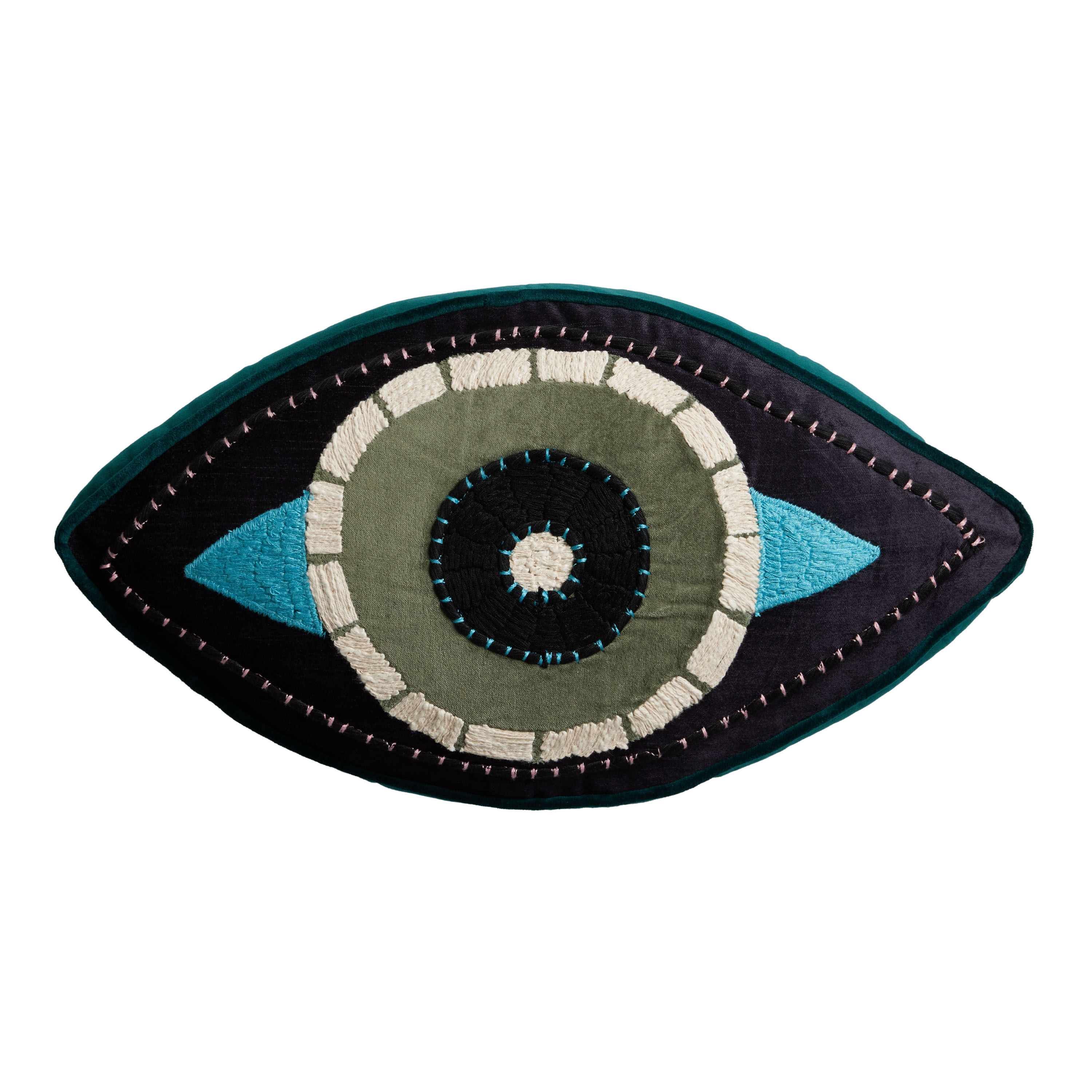 Teal and Black Evil Eye Gusseted Throw Pillow World Market