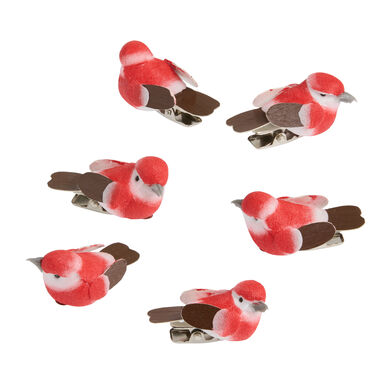 Mini Red Bird with Clip Ornaments 6 Pack Mini Red Bird with Clip Ornaments 6 Pack