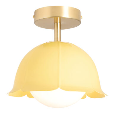 Taya Yellow Tulip Flower Semi Flush Mount Ceiling Light Taya Yellow Tulip Flower Semi Flush Mount Ceiling Light