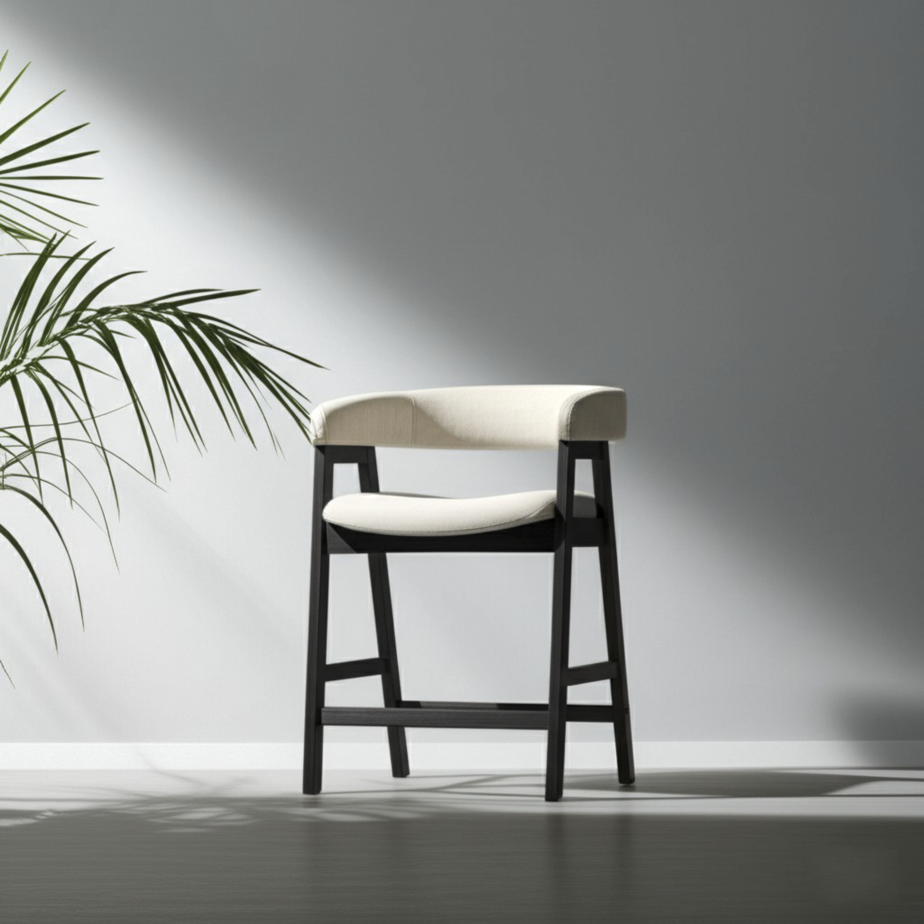 Solebay Curved Back Upholstered Counter Stool 2 Piece Set