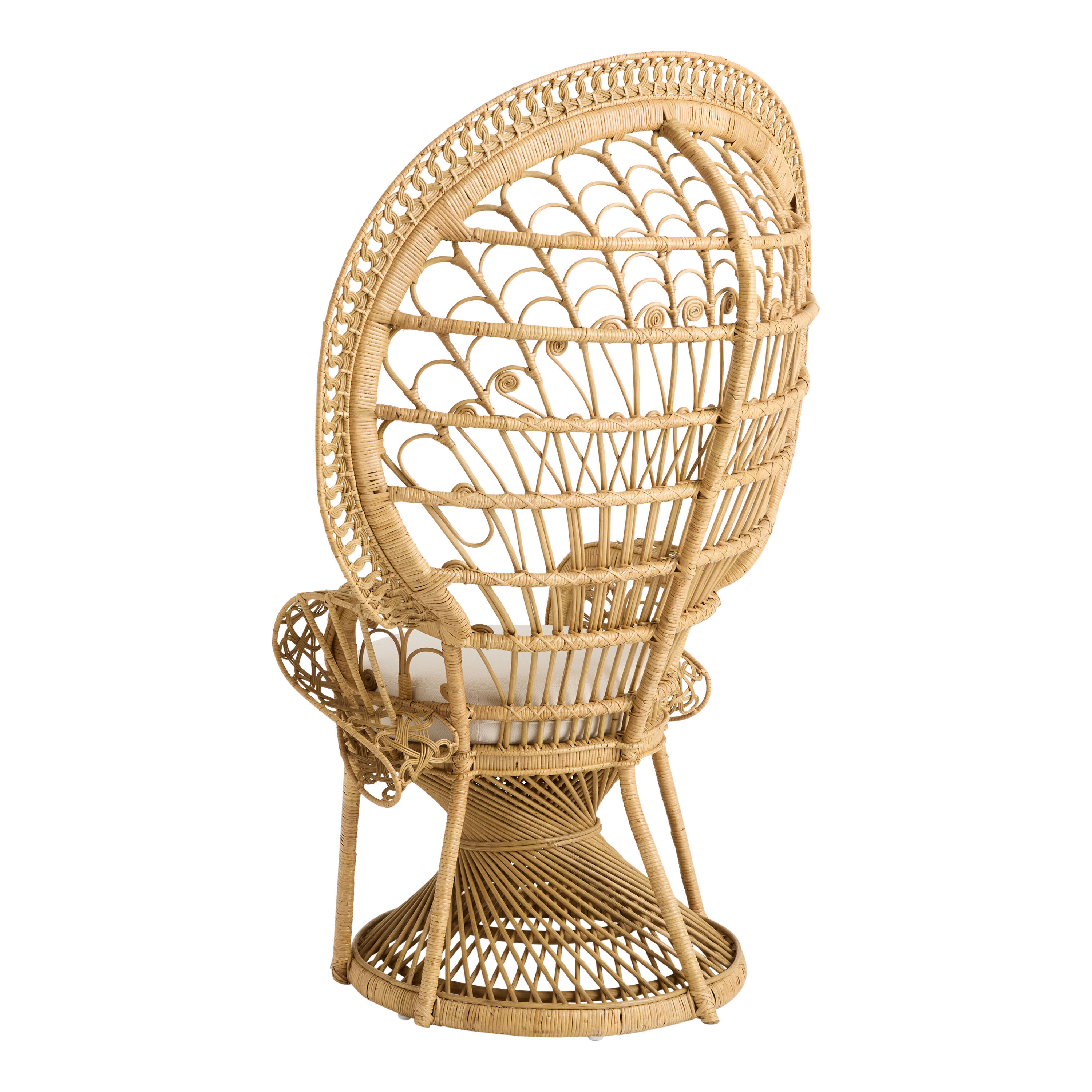Natural Rattan Handwoven Peacock Chair with Cushion image number 3