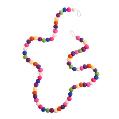 Multicolor Wool Pom Pom Garland Multicolor Wool Pom Pom Garland