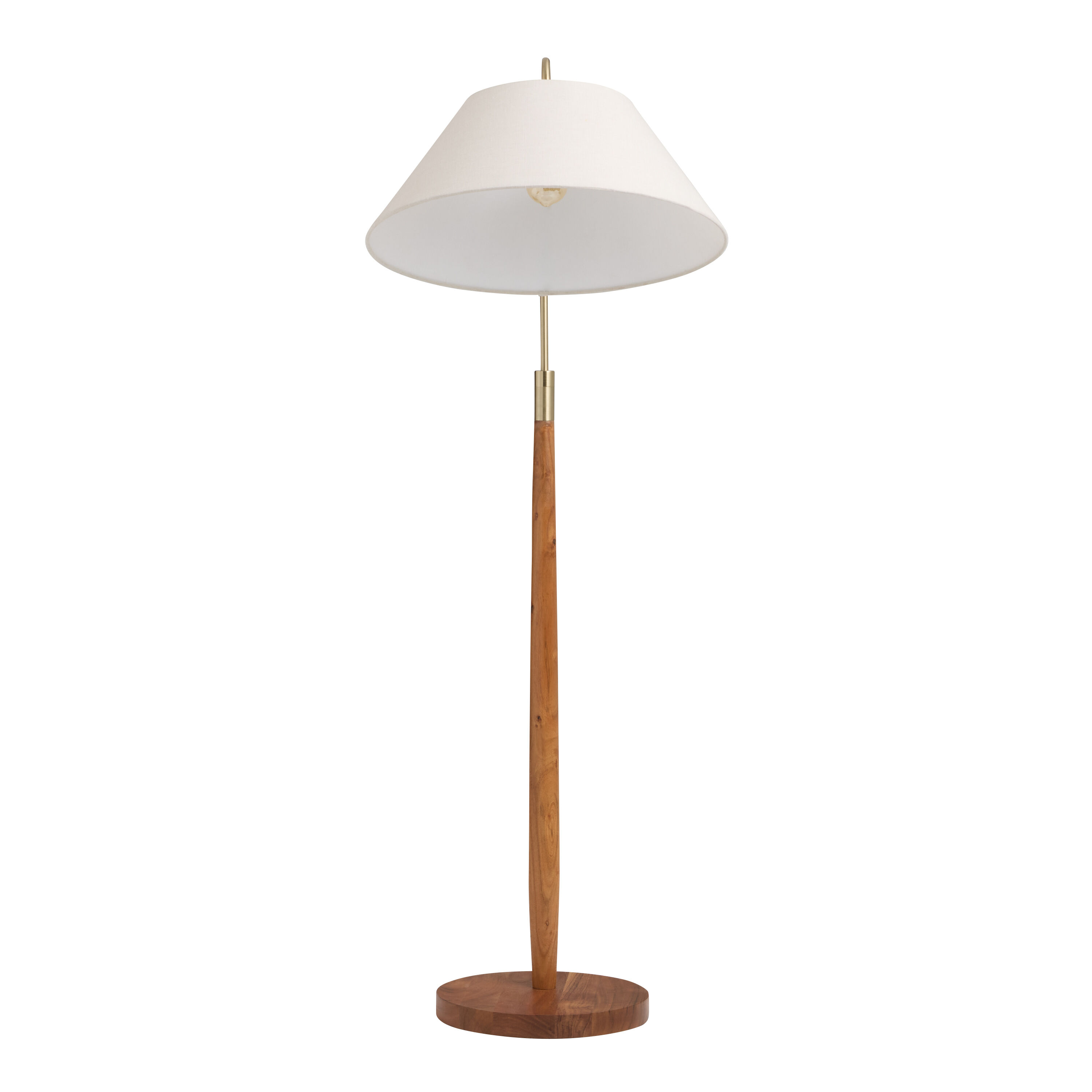 Beck Wood and Brass Adjustable Arc Empire Shade Floor Lamp image number 1