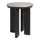 Maderno Round Marble Top and Wood End Table image number 0