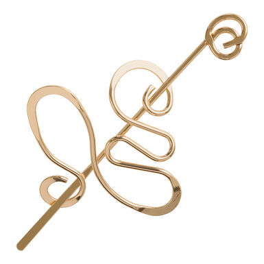 Gold Abstract Swirl Bun Pin Gold Abstract Swirl Bun Pin