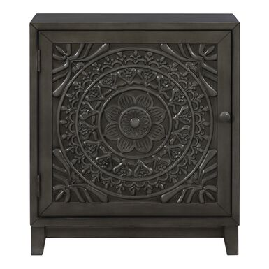 Lindsay Small Carved Wood Medallion Storage Cabinet Lindsay Small Carved Wood Medallion Storage Cabinet