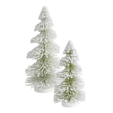 White Flocked Spiral Tree Tabletop Decor White Flocked Spiral Tree Tabletop Decor