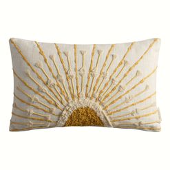 Tufted Embellished Sunrise Lumbar Pillow