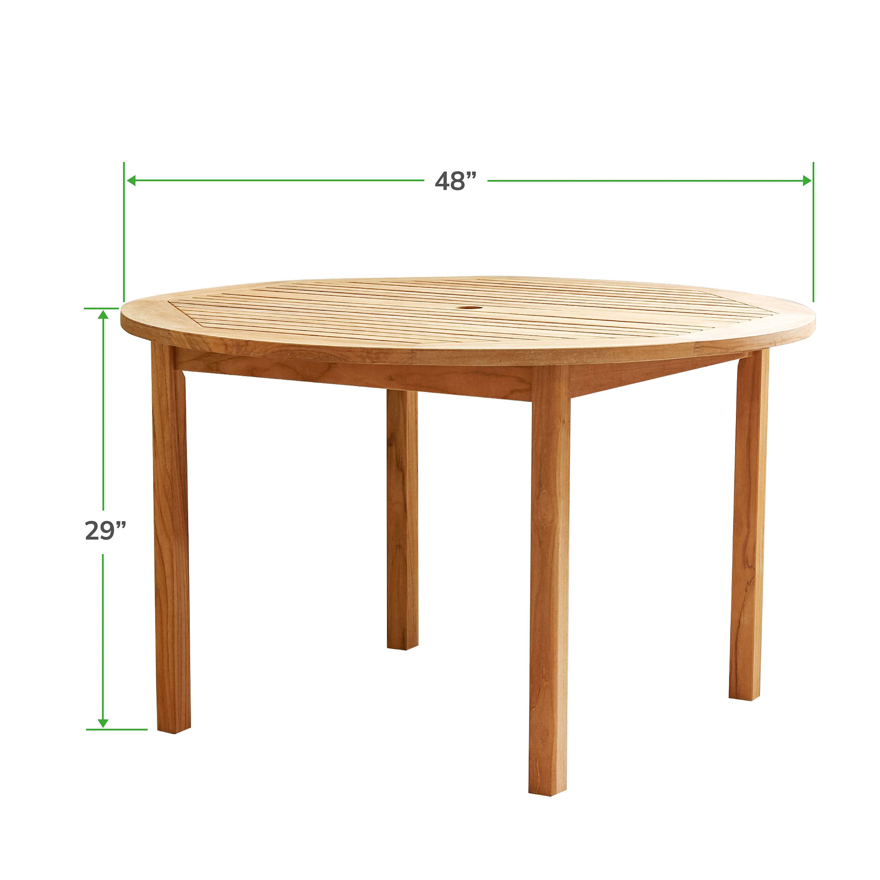 Calantha Round Teak Wood Outdoor Dining Table image number 6