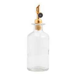 Glass Oil Bottle with Gold Stopper