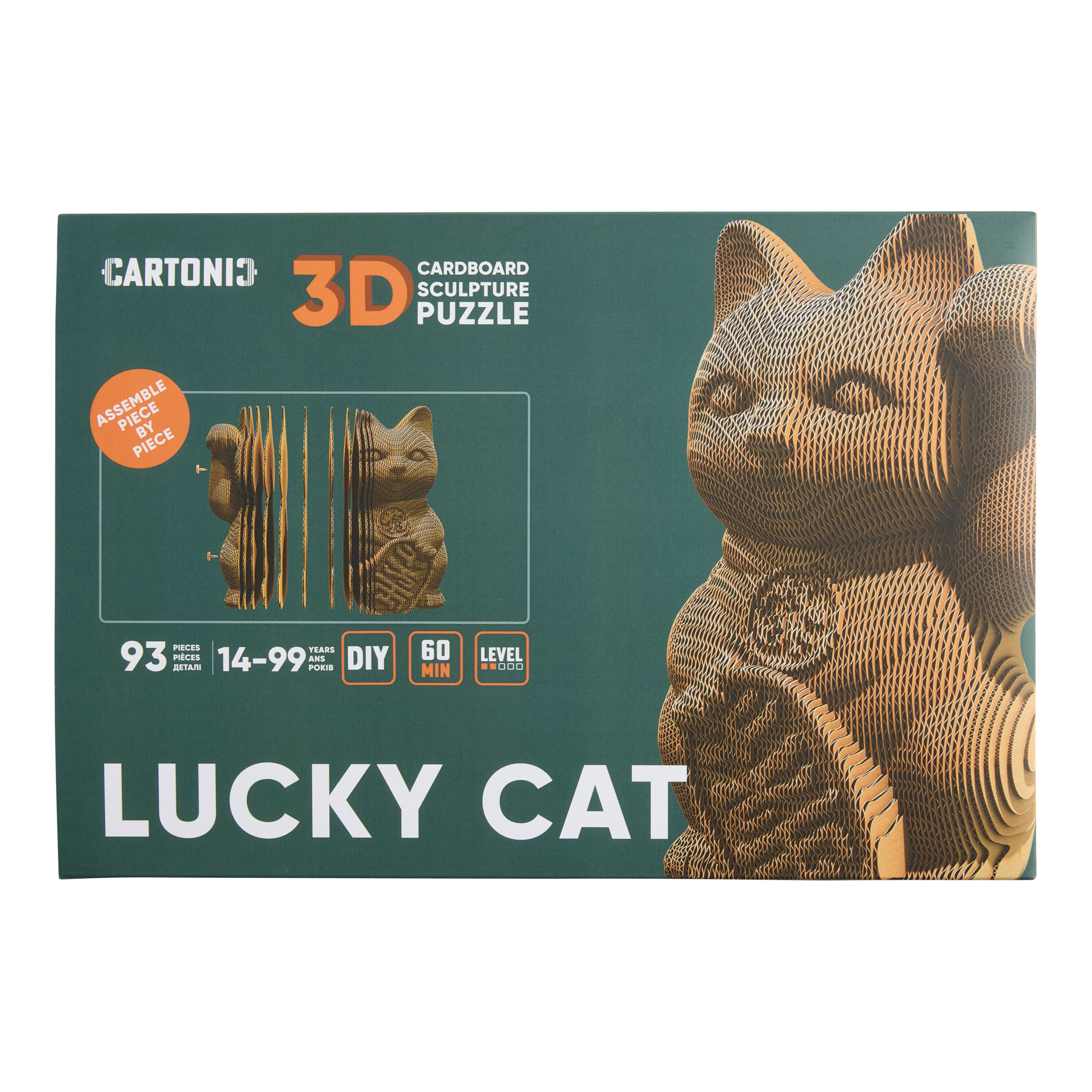 Cartonic Lucky Cat 3D Cardboard Sculpture Puzzle World Market