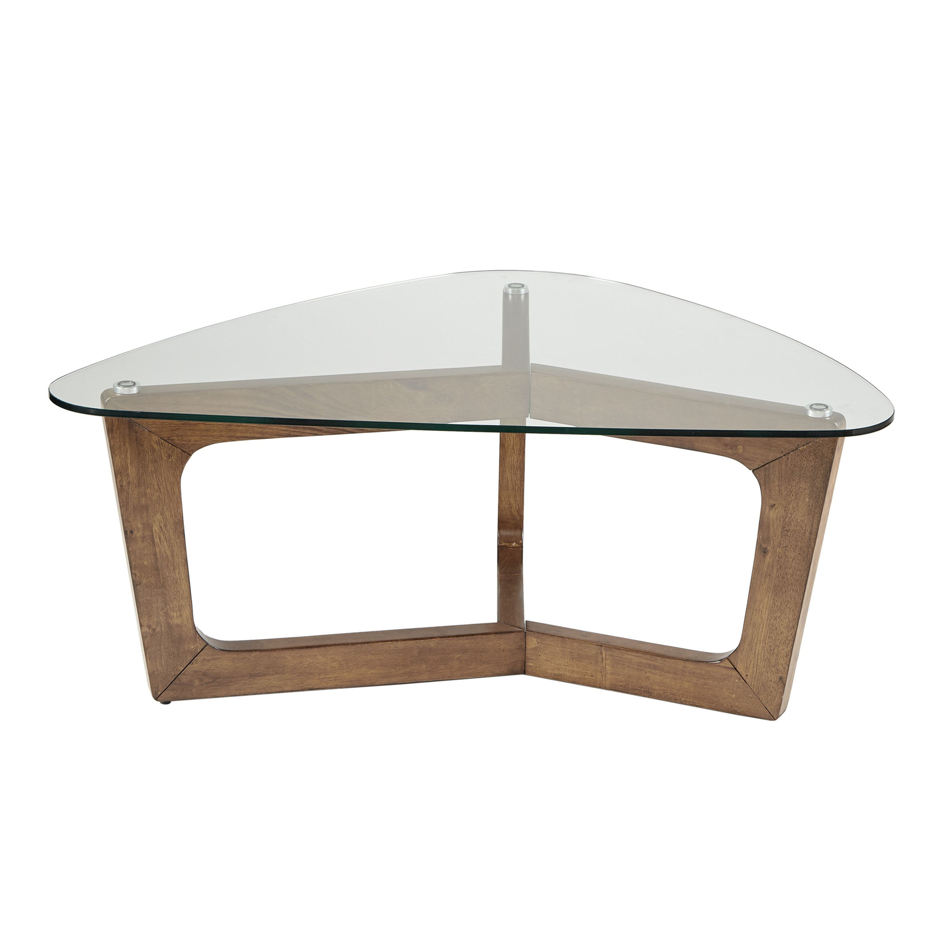 Sammy Triangular Wood and Glass Top Coffee Table by World Market
