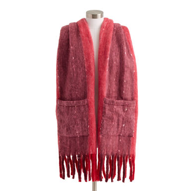 Pink and Purple Textured Blanket Scarf with Pockets Pink and Purple Textured Blanket Scarf with Pockets