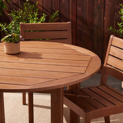 Mariposa Round Eucalyptus Wood Outdoor Dining Table