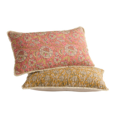 Floral Block Print Lumbar Pillow Floral Block Print Lumbar Pillow