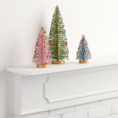 Glitzy Bottlebrush Tree Christmas Decor Collection Glitzy Bottlebrush Tree Christmas Decor Collection