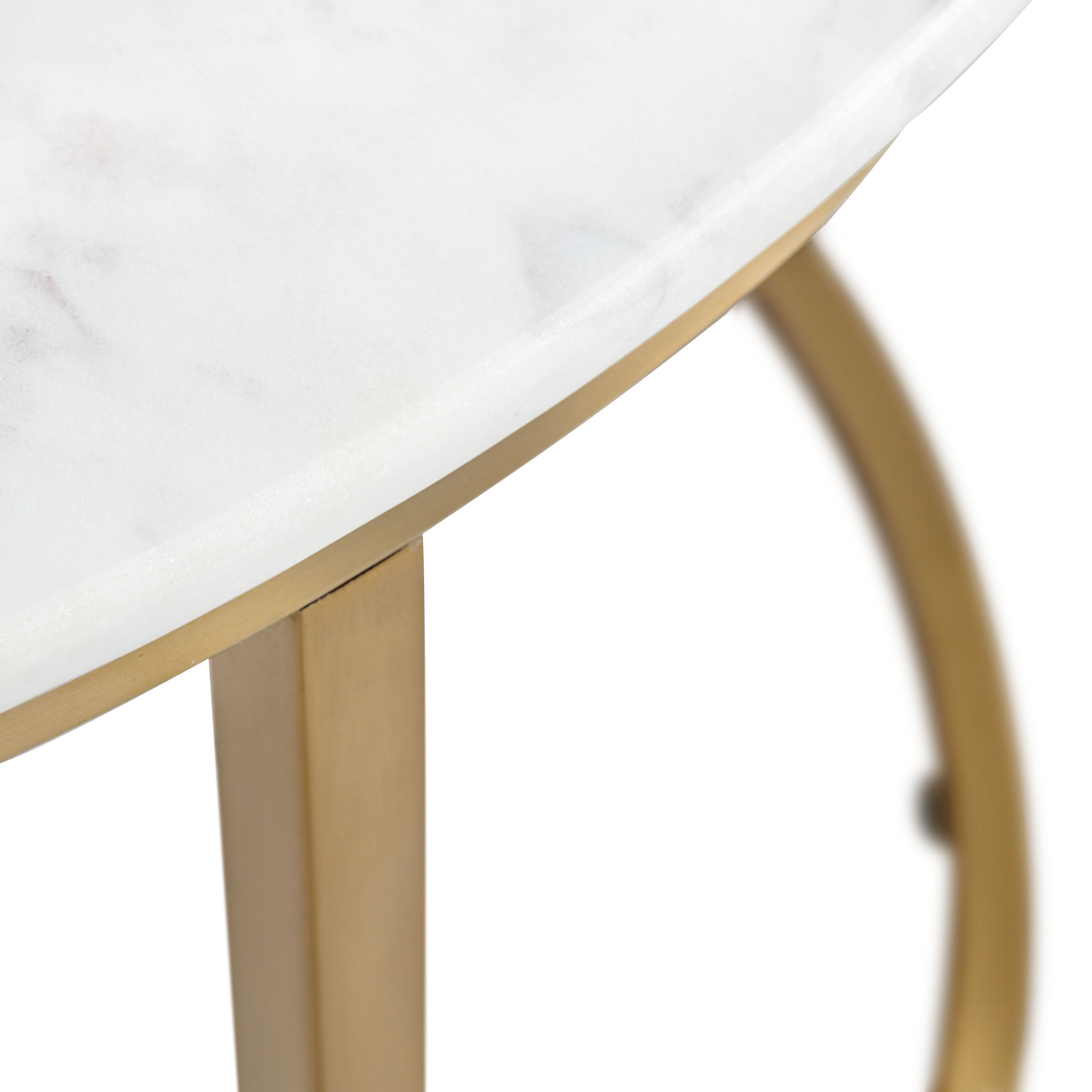 Milan Round White Marble and Metal Coffee Table World Market