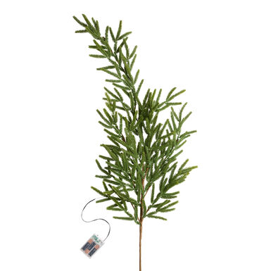 Green Faux Norfolk Pine Pre Lit LED Battery Operated Stem Green Faux Norfolk Pine Pre Lit LED Battery Operated Stem