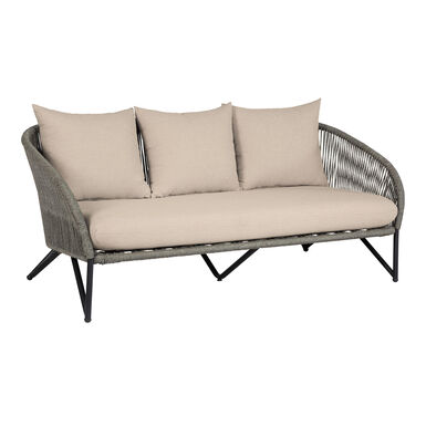 Nami Black Steel and Gray Rope Outdoor Sofa Nami Black Steel and Gray Rope Outdoor Sofa