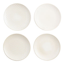 Avery White Textured Salad Plate Set Of 4