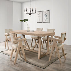 Bicknell Natural Wood Trestle Dining Table