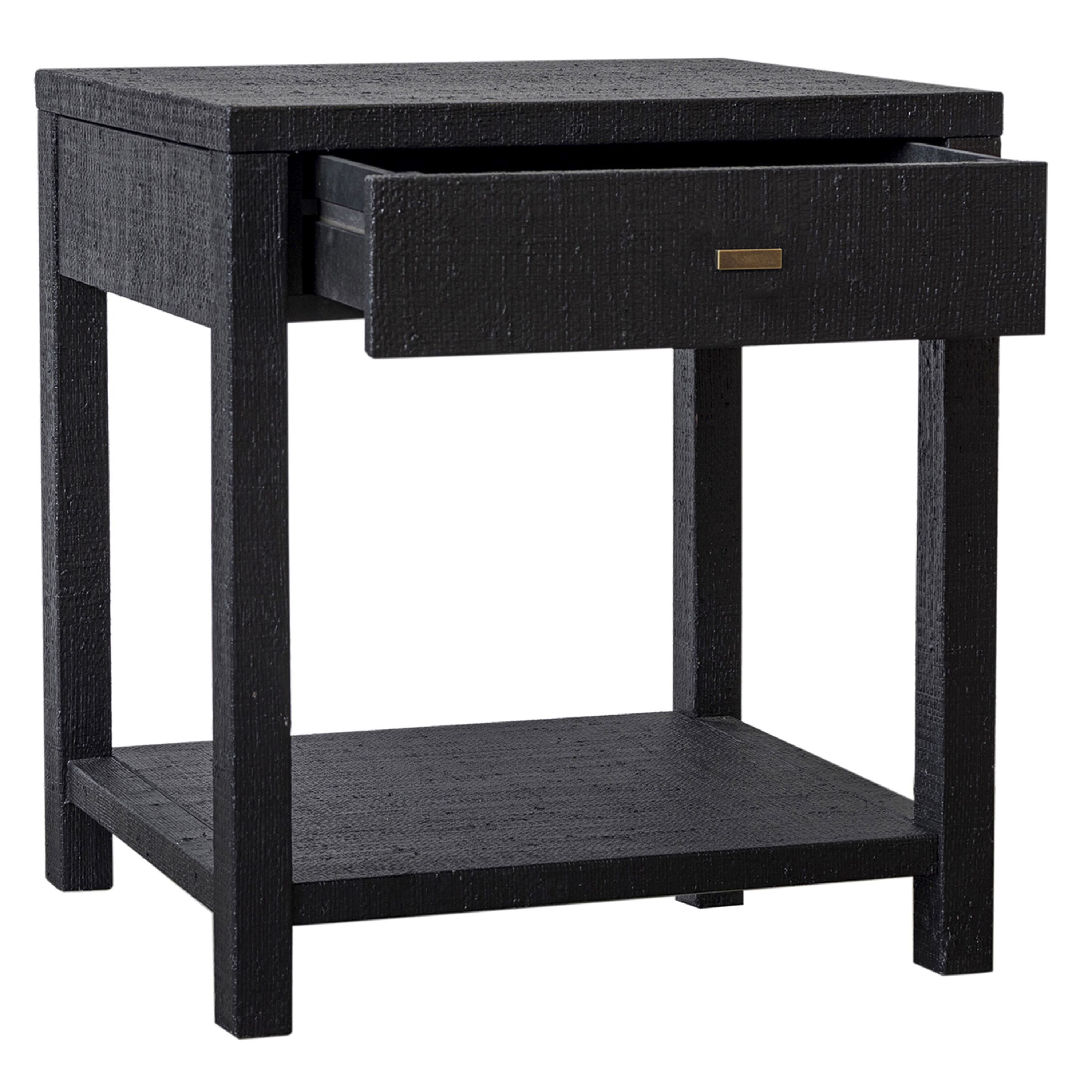 Violette Handwoven Raffia Nightstand with Drawer image number 3