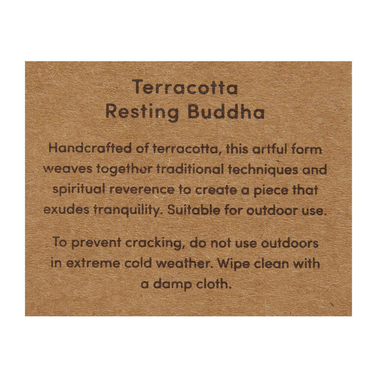 Whitewashed Terracotta Resting Buddha Outdoor Decor image number 4