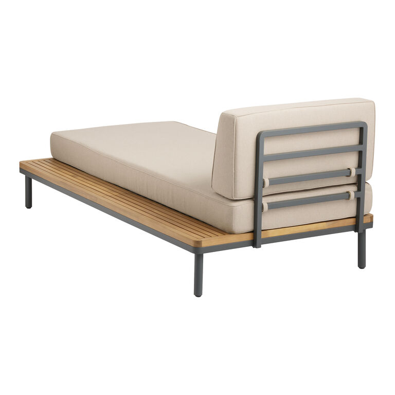 Andorra Reversible Modular Outdoor Chaise Lounge with Table image number 5