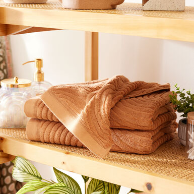Hazel Brown Sculpted Arches Bath Towel Hazel Brown Sculpted Arches Bath Towel