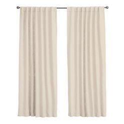 Cotton Blend Slub Sleeve Top Curtains Set Of 2