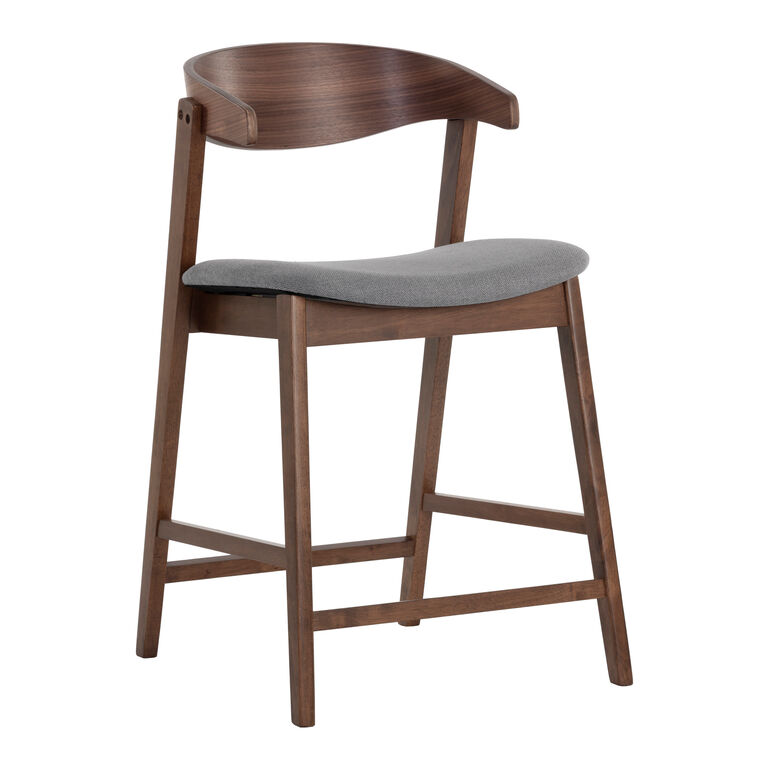 Luella Wood Curved Back Counter Stool image number 1