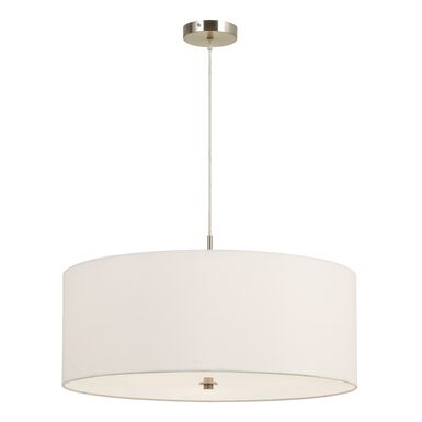 Billie Large White Fabric Drum 3 Light Pendant Lamp Billie Large White Fabric Drum 3 Light Pendant Lamp