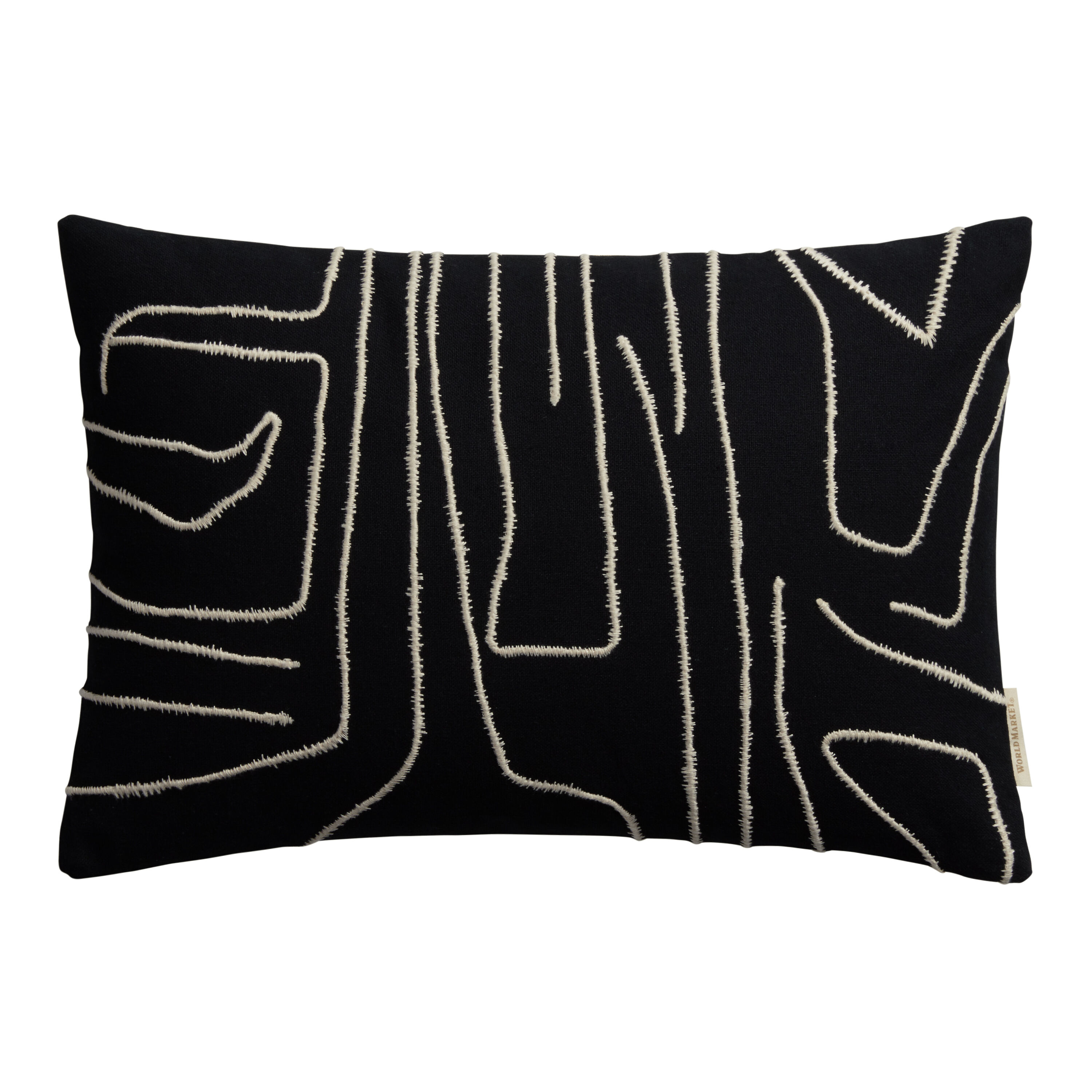 Black and white long lumbar pillow clearance