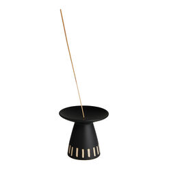 Black Ceramic Pedestal Incense Holder
