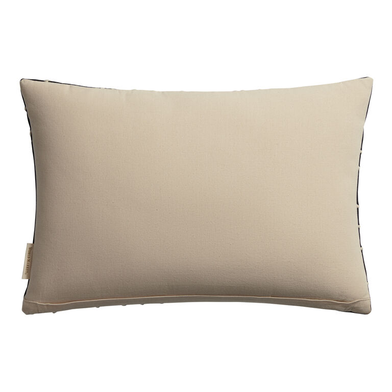 Embroidered Thin Line Lumbar Throw Pillow Black/Cream - Threshold™