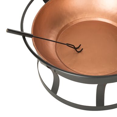 Copper Bowl and Black Steel Fire Pit Copper Bowl and Black Steel Fire Pit