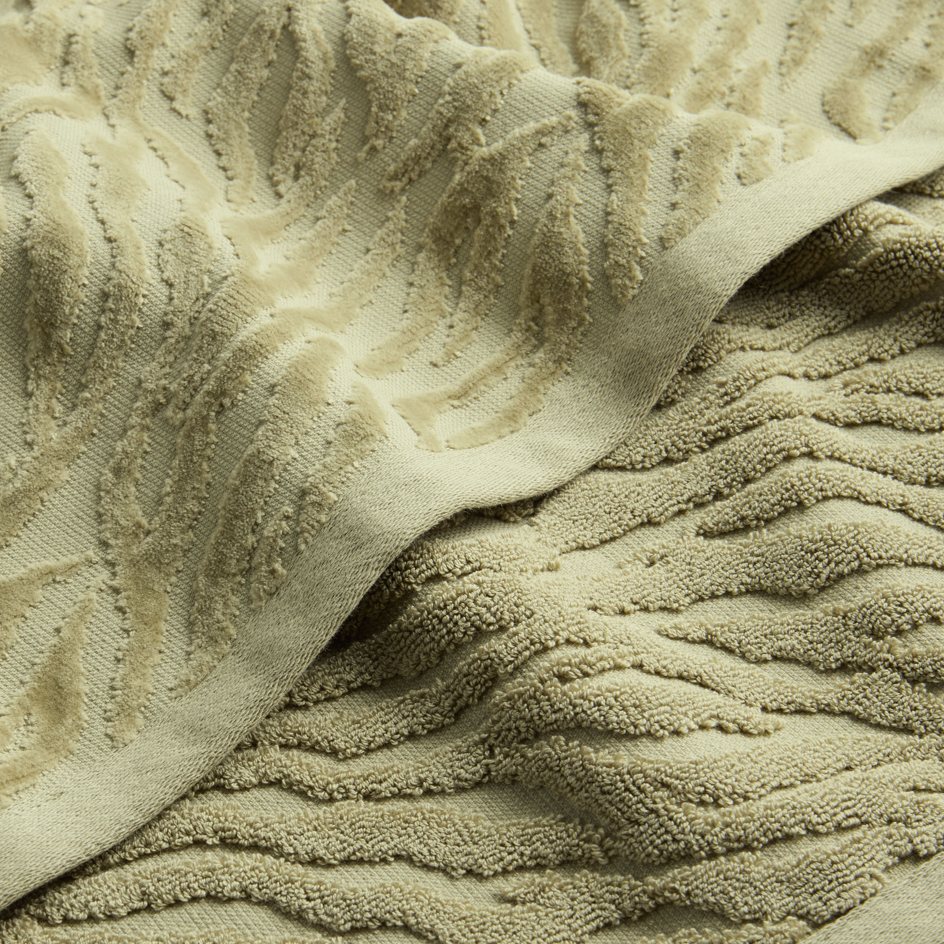 Helga Sage Green Sculpted Zebra Hand Towel image number 3