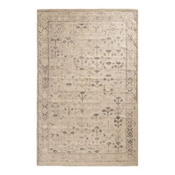 Arya Charcoal and Tan Floral Traditional Style Area Rug