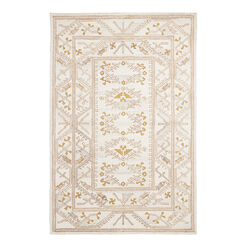 Vera Yellow and Ivory Persian Style Tufted Wool Area Rug