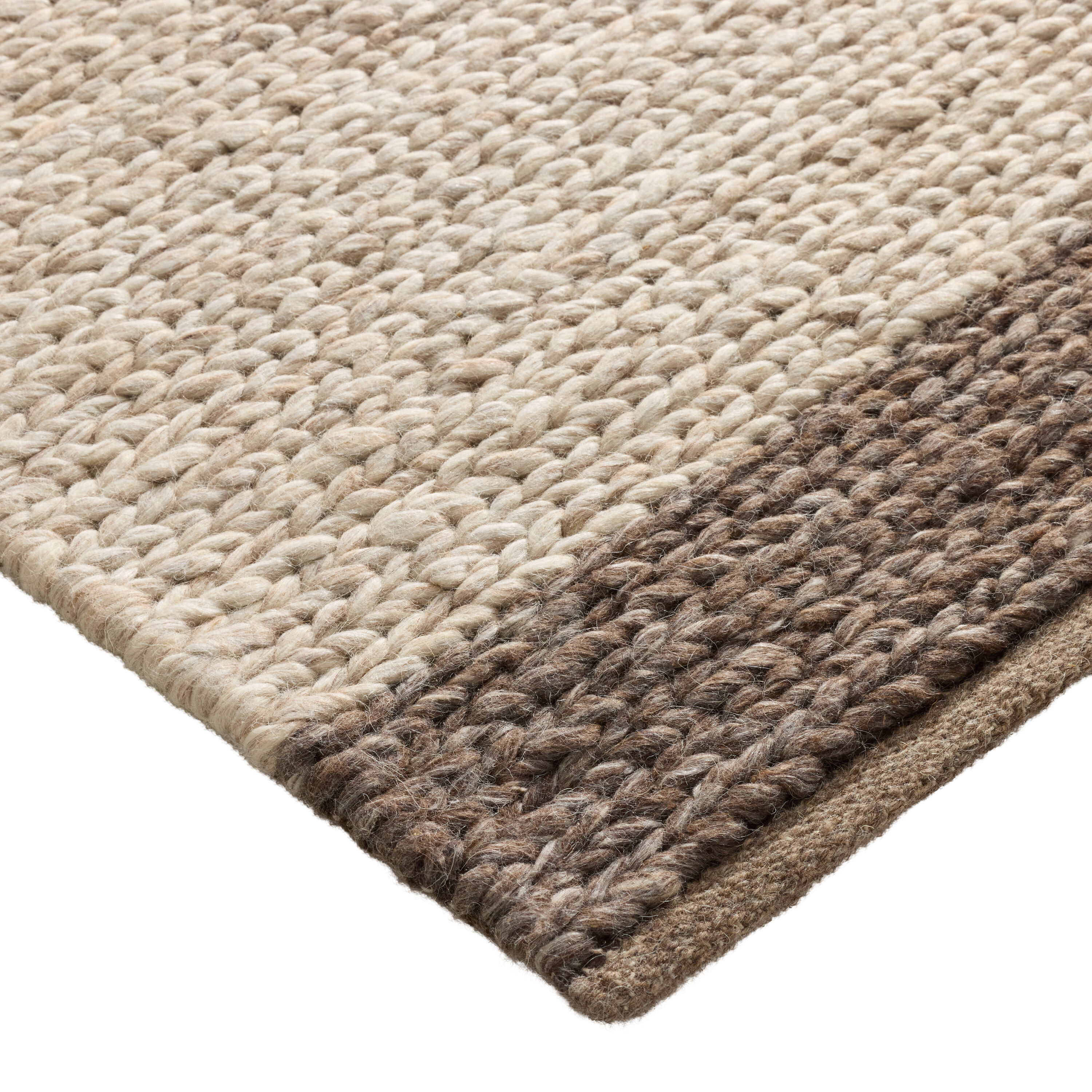 Tonal Ivory and Charcoal Border Sweater Wool Blend Area Rug image number 2